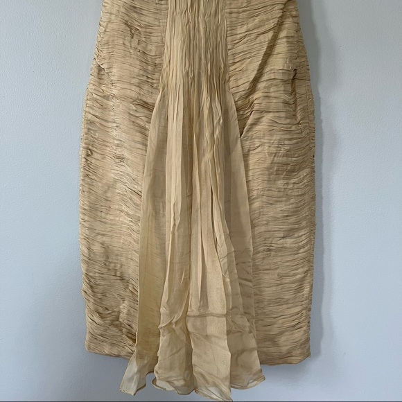 NWT Andy The Anh Pleated Silk Empire Sheath Cocktail Dress • 4 - Picture 4 of 14